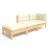 Set mobilier grădină cu perne crem, 3 piese, lemn masiv de pin GartenMobel Dekor