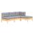 Set mobilier grădină cu perne, 4 piese, gri, lemn de pin GartenMobel Dekor