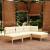 Set mobilier grădină cu perne, 4 piese, crem, lemn de pin GartenMobel Dekor