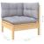 Set mobilier grădină cu perne gri, 5 piese, lemn masiv de pin GartenMobel Dekor
