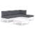 Set mobilier grădină cu perne, 5 piese, alb, lemn de pin GartenMobel Dekor