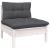 Set mobilier grădină cu perne, 5 piese, alb, lemn de pin GartenMobel Dekor