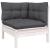 Set mobilier grădină cu perne, 5 piese, alb, lemn de pin GartenMobel Dekor
