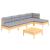 Set mobilier grădină cu perne gri, 6 piese, lemn de pin GartenMobel Dekor