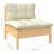 Set mobilier grădină cu perne, 4 piese, crem, lemn de pin GartenMobel Dekor