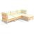 Set mobilier grădină cu perne, 4 piese, crem, lemn de pin GartenMobel Dekor