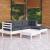 Set mobilier grădină cu perne, 5 piese, alb, lemn de pin GartenMobel Dekor