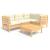 Set mobilier grădină cu perne crem, 5 piese, lemn de pin GartenMobel Dekor