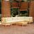 Set mobilier grădină cu perne crem, 7 piese, lemn de pin GartenMobel Dekor