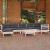 Set mobilier de grădină cu perne, 8 piese, alb, lemn masiv pin GartenMobel Dekor