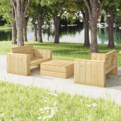 Set mobilier de grădină, 3 piese, lemn masiv pin tratat GartenMobel Dekor