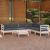 Set mobilier de grădină cu perne, 7 piese, alb, lemn masiv pin GartenMobel Dekor