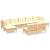 Set mobilier grădină cu perne, 9 piese, crem, lemn de pin GartenMobel Dekor