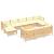 Set mobilier grădină cu perne crem, 11 piese, lemn masiv de pin GartenMobel Dekor