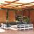 Set mobilier de grădină cu perne, 14 piese, alb, lemn masiv pin GartenMobel Dekor