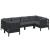 Set mobilier de grădină cu perne, 6 piese, negru, lemn de pin GartenMobel Dekor