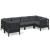 Set mobilier de grădină cu perne, 6 piese, negru, lemn de pin GartenMobel Dekor
