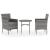 Set mobilier de grădină, 3 piese, gri, poliratan GartenMobel Dekor