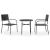 Set mobilier de grădină, 3 piese, negru, poliratan GartenMobel Dekor