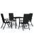 Set de mobilier pentru grădină, 5 piese, negru GartenMobel Dekor