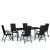Set de mobilier pentru grădină, 7 piese, negru GartenMobel Dekor