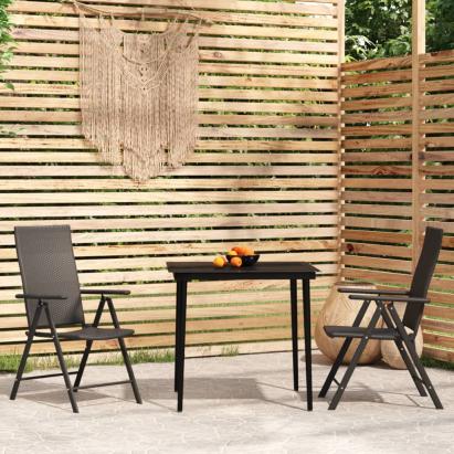 Set mobilier de grădină, 3 piese, negru GartenMobel Dekor