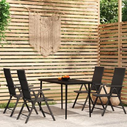 Set de mobilier pentru grădină, 5 piese, negru GartenMobel Dekor