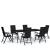 Set de mobilier pentru grădină, 7 piese, negru GartenMobel Dekor