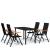 Set de mobilier pentru grădină, 5 piese, negru GartenMobel Dekor