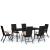 Set de mobilier pentru grădină, 7 piese, negru GartenMobel Dekor