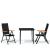 Set mobilier de grădină, 3 piese, negru GartenMobel Dekor