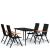 Set de mobilier pentru grădină, 5 piese, negru GartenMobel Dekor