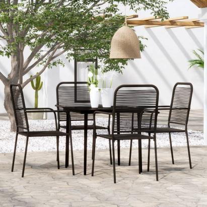 Set de servit masa pentru grădină, 5 piese, negru GartenMobel Dekor
