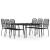 Set de mobilier pentru grădină, 7 piese, negru GartenMobel Dekor