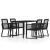 Set de mobilier pentru grădină, 5 piese, negru GartenMobel Dekor