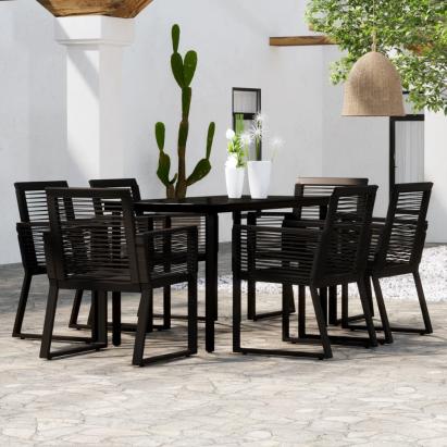 Set mobilier de grădină, 7 piese, negru GartenMobel Dekor