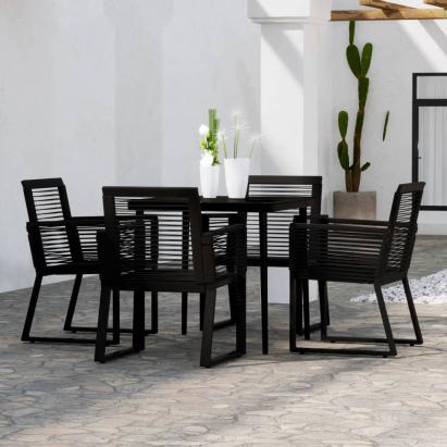 Set de mobilier pentru grădină, 5 piese, negru GartenMobel Dekor