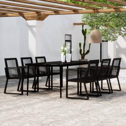Set de mobilier pentru grădină, 7 piese, negru GartenMobel Dekor