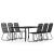 Set mobilier de grădină, 7 piese, negru GartenMobel Dekor