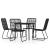 Set de servit masa pentru grădină, 5 piese, negru GartenMobel Dekor
