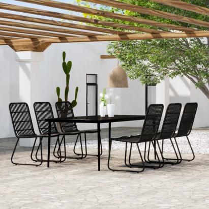 Set de mobilier pentru grădină, 7 piese, negru GartenMobel Dekor