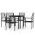 Set de mobilier pentru grădină, 5 piese, negru GartenMobel Dekor