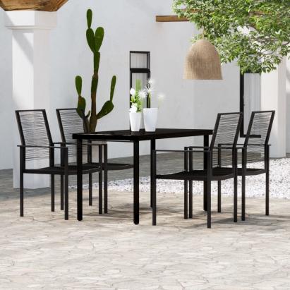 Set de servit masa pentru grădină, 5 piese, negru GartenMobel Dekor