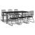 Set mobilier de grădină, 7 piese, negru, ratan PVC GartenMobel Dekor