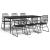 Set mobilier de grădină, 7 piese, negru, ratan PVC GartenMobel Dekor