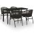 Set de servit masa pentru grădină, 5 piese, negru GartenMobel Dekor