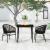 Set de mobilier pentru grădină, 3 piese, negru GartenMobel Dekor