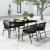 Set de servit masa pentru grădină, 5 piese, negru GartenMobel Dekor