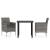 Set mobilier de grădină, cu perne, 3 piese, gri și negru GartenMobel Dekor