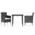 Set mobilier de grădină cu perne, 3 piese, negru GartenMobel Dekor